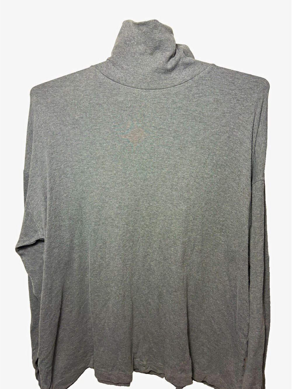 Vintage GAP Heather Gray Turtleneck Long Sleeve Shirt Size XL 100% Cotton Blank